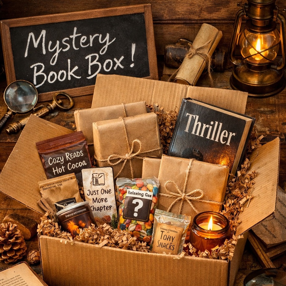 Mystery Book Box – Up to 5 lbs of Books + Cozy Surprises 📚